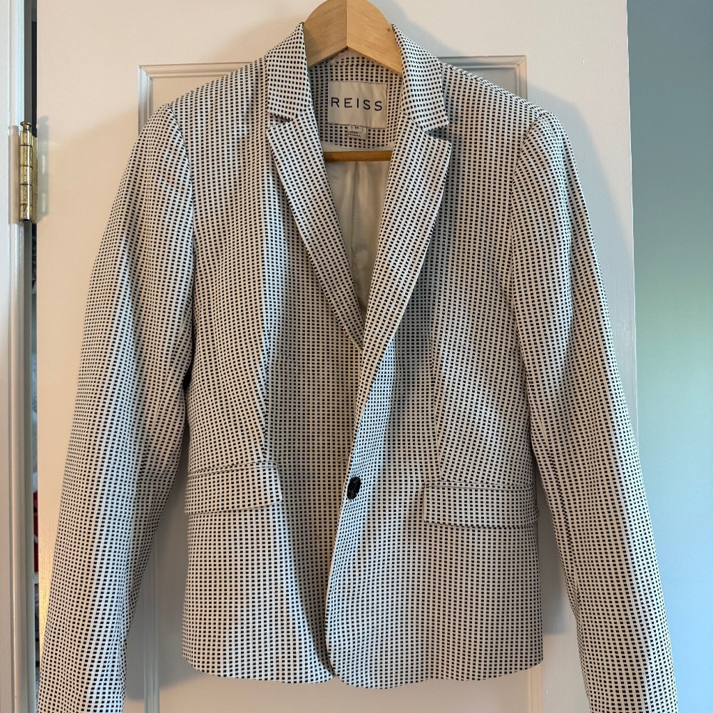 Reiss black and white blazer S